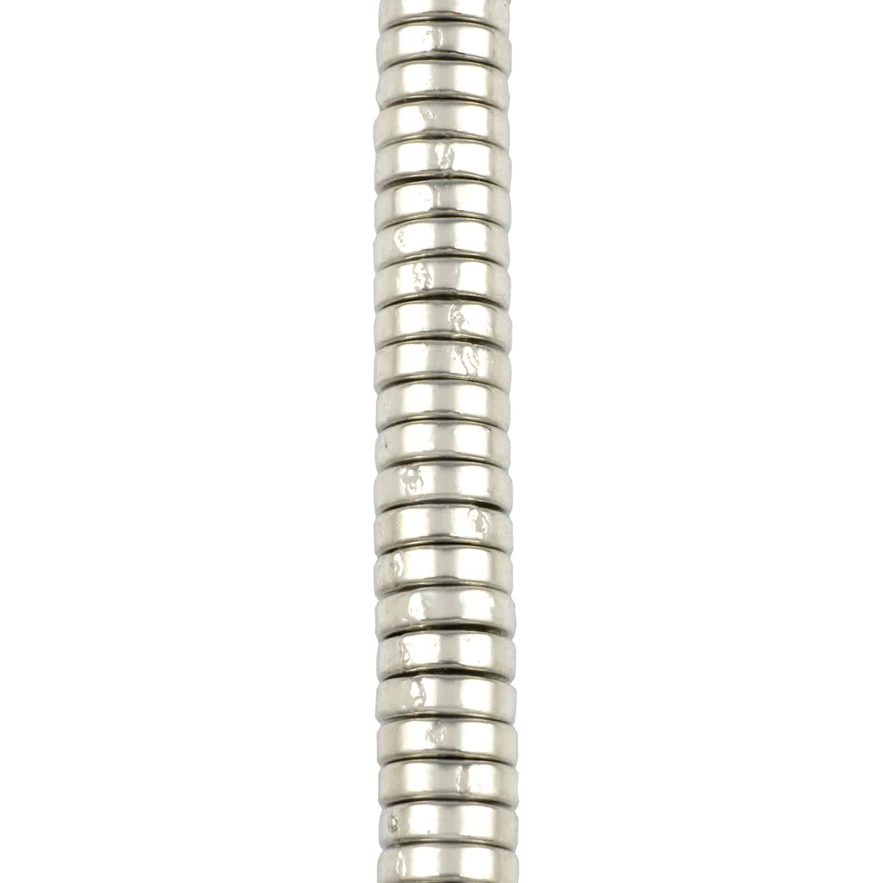 12 Pack: Rhodium Large Hole Metal Disc Spacer Beads by Bead Landing&#x2122;
